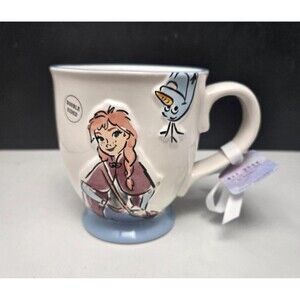 Disney Rae Dunn Frozen Anna & Olaf Mug Up To Snow Good Double Sided 3D NEW w/Tag